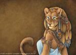 2014 anthro blonde_hair blue_eyes clothing dark_natasha dress egyptian feline female gold hair jewelry lion long_hair looking_at_viewer mammal mixed_media piercing sekhmet solo whiskers
Rating: Safe
Score: 11
User: 2DUK
Date: January 28, 2014