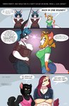 abs ask_blog breasts cleavage clothed clothing dialogue female group text jwinkz las_lindas crystal_(jwinkz) kaylee_(jwinkz) rachael_saleigh sarah_silkie domestic_cat felid feline felis lagomorph leporid lion mammal pantherine rabbit absurd_res english_text hi_res