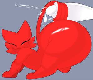 analog_horror anthro balls bodily_fluids butt creepy duo erection fur genital_fluids genitals half-closed_eyes humanoid_genitalia humanoid_penis imminent_anal imminent_orgasm imminent_sex male male/male narrowed_eyes nude penis raised_tail red_body red_fur seductive sharp_teeth simple_background smile smug smug_expression smug_eyes smug_face smug_grin tail tail_wrapped_around tail_wrapped_around_penis teasing teeth thick_thighs white_body wide_hips conditional_dnp woopyy anon toby_(mykendyke) domestic_cat felid feline felis human humanoid mammal digital_media_(artwork) hi_res