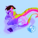 animal_genitalia anthro anus balls bright_colors curled_tail curled_up fluffy genitals hand_on_cheek looking_back looking_up male rear_view sheath shy skinny solo tail sickpuppygutz mammal mustelid musteline otter 1:1 absurd_res hi_res