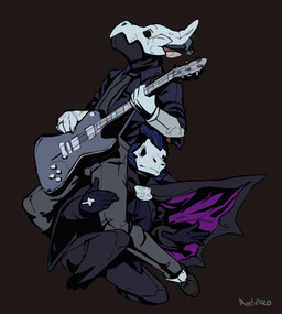 anthro black_background black_bottomwear black_cape black_clothing black_footwear black_pants black_shoes blue_clothing blue_gloves blue_handwear blue_shirt blue_topwear bone bone_mask bottomwear cape clothing duo electric_guitar footwear fur gloves grey_bottomwear grey_clothing grey_horn grey_pants guitar handwear holding_guitar holding_musical_instrument holding_object horn horn_jewelry horn_ring jewelry male mask multicolored_cape multicolored_clothing musical_instrument pants plucked_string_instrument purple_cape purple_clothing ring_(jewelry) shirt shoes simple_background skull skull_mask string_instrument topwear two_tone_cape two_tone_clothing white_clothing white_gloves white_handwear redishdragie mythology carbon_(carbon-draws) red_(redishdragie) dragon furred_dragon furred_scalie mythological_creature mythological_scalie scalie 2020 absurd_res hi_res signature