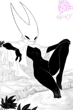 3_fingers cape clothed clothing female fingers flat_chested half-closed_eyes hot_spring midriff narrowed_eyes navel open_clothing open_topwear outside partially_clothed relaxing solo topwear water omega80473 hollow_knight:_silksong hollow_knight_(franchise) team_cherry hornet_(hollow_knight) animal_humanoid arachnid arachnid_humanoid arthropod arthropod_humanoid humanoid insect spider_humanoid 2:3 black_and_white monochrome sketch