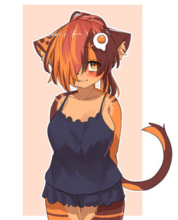 anthro big_breasts blush breasts clothed clothed_anthro clothed_female clothing female female_anthro fur hair hair_over_eye hands_behind_back kemono looking_at_viewer multicolored_body multicolored_fur multicolored_hair solo tail kagarimachi_ame nekotsuki_kohime calico_cat domestic_cat felid feline felis mammal 2024 absurd_res digital_media_(artwork) hi_res portrait three-quarter_portrait