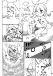 black_and_white comic duo hi_res human hunting japanese_text lagomorph leporid male mammal monochrome nezumi_(artist) pebble rabbit ranged_weapon slingshot text translated weapon