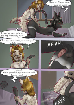 age_difference anal anal_orgasm anal_penetration anatomically_correct anatomically_correct_genitalia anatomically_correct_penis animal_genitalia animal_penis anthro anthro_on_anthro anthro_penetrated anthro_penetrating anthro_penetrating_anthro anus balls bed bedroom bodily_fluids butt_slap cum cum_while_penetrated cumshot dialogue dominant dominant_intersex dominant_young duo ejaculation feline_genitalia feline_penis femboy furniture genital_fluids genitals hands-free humiliation intersex intersex/male intersex_penetrating intersex_penetrating_male josou_seme male male_penetrated one_sided_climax orgasm penetration penile penile_penetration penile_spines penis penis_in_ass profanity pseudo-penis sex sheathed_tapering_penis slap tapering_penis text young liryal ruaha_(lyrial) domestic_cat felid feline felis hyena mammal absurd_res comic english_text hi_res