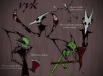 animal_mask antennae_(anatomy) axe beak_mask blood bodily_fluids clothing eyelashes female gloves grin handwear knife machete mask melee_weapon nude pak smile solo surgical_suture weapon darkryn_(artist) invader_zim nickelodeon vyk_(ryn) alien humanoid irken hi_res