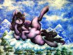 cloud feathered_wings feathers female feral genitals outside presenting pussy sky smile snow solo wings dimwitdog hasbro my_little_pony mythology fan_character rome_silvanus equid equine mammal mythological_creature mythological_equine pegasus hi_res