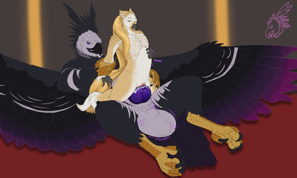 anthro balls beak big_balls big_penis black_beak black_body black_feathers black_wings claws cock_vore duo feathers feet female genitals hair huge_balls huge_penis hyper hyper_genitalia hyper_penis inside knot knotted_penis logo long_hair male male/female male_pred penile penis purple_eyes purple_knot purple_penis size_difference struggling struggling_prey talons throbbing toes vore vulva white_body white_feathers wings zeanlain zeanlain_(character) accipitrid accipitriform avian bird eagle harpy_eagle 2022 5:3 artist_logo colored story_at_source