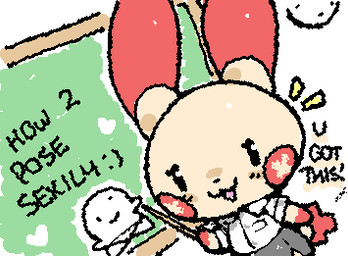 ambiguous_anthro ambiguous_gender anthro bald black_eyes black_text bottomwear chalkboard cheek_markings chibi clothed clothed_ambiguous clothed_anthro clothing collared_shirt dialogue dress emanata exclamation_point eyelashes facial_markings featureless_hands fully_clothed fully_clothed_ambiguous fully_clothed_anthro gloves_(marking) grey_bottomwear grey_clothing grey_skirt head_markings heart_symbol markings number open_:3 open_mouth open_smile pointer red_ears red_tail shirt simple_eyes skirt smile solo squigglevision standing tail tan_body teaching text topwear white_clothing white_shirt white_topwear ligma_(artist) nintendo pokemon generation_3_pokemon plusle pokemon_(species) 2026 animated digital_media_(artwork) english_text low_res wigglypaint_(artwork)