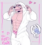 abs anthro boxers_(clothing) clothing duo fur heart_symbol male male/male muscular onesie onesie_open open_mouth pecs simple_background speech_bubble text tongue underwear zipper_down redjack_036 dreamworks the_bad_guys mr._snake_(the_bad_guys) mr._wolf_(the_bad_guys) animal_humanoid canid canine canis humanoid mammal reptile scalie snake wolf japanese_text