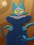 anthro armless big_breasts breasts cable_tail clothing dress female floating_hands machine solo white_body yellow_eyes vivzlover deltarune undertale_(series) tasque_manager darkner felid feline mammal robot 3:4 hi_res