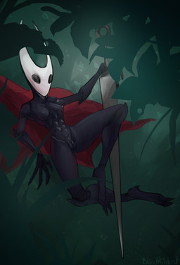 abs anthro black_body black_eyes breasts empty_eyes female front_view genitals holding_object holding_weapon looking_at_viewer nude small_breasts solo thick_thighs vulva weapon white_body wide_hips blindwildcat hollow_knight_(franchise) team_cherry hornet_(hollow_knight) arthropod insect 2025 hi_res