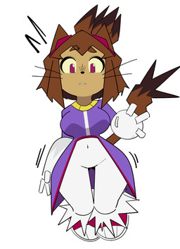 4_fingers anthro armor black_nose boots brown_body brown_fur brown_hair cat_tail clothing collar cosplay crossover_cosplay dipstick_tail dress eyebrows eyewear eyewear_on_head female fingers footwear fur gauntlets gloves goggles goggles_on_head hair handwear leggings legwear looking_down markings pupils raised_eyebrow red_eyes red_pupils shoes solo spiky_hair tail tail_markings tan_body tan_fur voice_actor_joke whiskers yellow_eyes majora317840 gameoverse glitch_productions sega sonic_the_hedgehog_(series) blaze_the_cat kit_bodega domestic_cat felid feline felis mammal absurd_res crossover hi_res