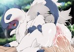anthro anus balls bestiality blurred_background blush bodily_fluids cum cum_in_vagina cum_inside duo faceless_character faceless_male female female_feral female_penetrated feral feral_penetrated fur genital_fluids genitals human_on_feral human_penetrating human_penetrating_feral interspecies male male/female male_human male_on_feral male_penetrating male_penetrating_female open_mouth outside penetration penis pokephilia sex size_difference smaller_penetrated solo_focus sweat vaginal vaginal_penetration vulva dagasi nintendo pokemon generation_6_pokemon human mammal mega_absol mega_evolution pokemon_(species) 2025 digital_media_(artwork) hi_res