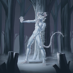 anthro balls black_hair buckteeth circumcised corpse death eyewear flaccid forest frozen fur genitals glasses hair hairless_feet hairless_hands humanoid_genitalia humanoid_penis ice male male_death night nude open_mouth outdoor_nudity outside penis plant round_glasses shielding snow snuff standing surprised tail teeth tree wearing_glasses white_body white_fur conquistabear talon_lardner mammal mouse murid murine rodent absurd_res hi_res