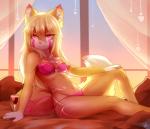 alcohol anthro beverage biped clothing female hair lingerie long_hair looking_at_viewer sitting smile solo wide_hips wine coff canid canine fox mammal hi_res