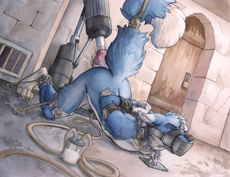 4_toes anal anal_penetration anthro ass_up bdsm biped black_nose blue_body blue_fur bodily_fluids bondage bound butt chain chained claws collar cuff_(restraint) cum cum_collecting cum_slave digitigrade dipstick_tail dominant dungeon eyes_closed feet fucking_machine fur gag genital_fluids genitals hands_behind_back kneeling leather leather_cuffs lock lying machine male male_penetrated markings masochism metal_collar milking_machine multicolored_body multicolored_fur multicolored_tail muzzle_(object) muzzled nude on_front orgasm overstimulation penetration penile penis penis_milking restraints rope sadism shackles slave solo submissive submissive_male tail tail_markings toe_claws toes two_tone_body two_tone_fur white_body white_fur ruaidri 0048 bloudin_(whatisdamatter) canid canine canis mammal wolf 2018 traditional_media_(artwork)