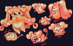 anthro black_background blush bow_accessory chibi eyes_closed featureless_crotch female fur genderfluid pawpads paws pink_body pink_fur simple_background simple_eyes solo standing toony white_body white_fur loveimps puppything_(loveimps) alien canid canine canis domestic_dog mammal nonbinary_(lore)