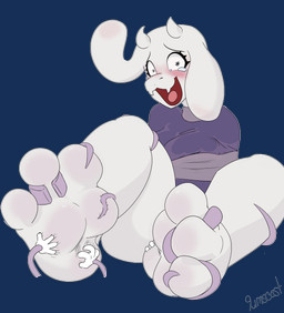 3_toes anthro arms_tied blush bodily_fluids bound crying_laughing feet female foot_fetish foot_focus fur horn laugh long_ears looking_at_viewer solo tears tentacles_around_feet tickle_torture tickling tickling_feet toes white_body white_fur limscast undertale_(series) toriel boss_monster_(undertale) bovid caprine goat mammal alpha_channel hi_res
