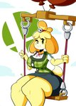 2018 4_fingers absurd_res animal_crossing anthro balloon balloon_support big_breasts biped blush blush_stickers bottomwear bow_(feature) breasts canid canine canis clothed clothing curvy_figure digital_media_(artwork) domestic_dog female fingers fur green_eyes hair hi_res huge_breasts inflatable inflatable_support isabelle_(animal_crossing) looking_at_viewer mammal monotone_bottomwear monotone_clothing monotone_skirt nintendo one_eye_closed pencil_skirt shih_tzu simple_background sitting skirt smile solo string_bow string_bow_tie super_smash_bros. super_smash_bros._ultimate swing thegentlebro thick_thighs toy_dog voluptuous wide_hips wink yellow_body yellow_fur