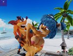 anthro beach big_butt blue_hair blue_tail breasts butt clothed clothing duo excitation excited_for_sex female hair hand_on_butt male male/female nipples partially_clothed penetration seaside smile tail thick_thighs vaginal vaginal_penetration lightningknight wasarky activision crash_bandicoot_(series) crash_team_racing_(series) crash_team_racing_nitro-fueled megumi_bandicoot trash_bandicoot bandicoot humanoid mammal marsupial absurd_res hi_res