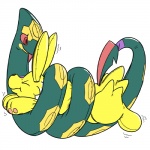 ambiguous_gender coiling duo feral inflatable puncture rawr_(artist) nintendo pokemon animate_inanimate eeveelution generation_1_pokemon generation_3_pokemon jolteon living_inflatable pokemon_(species) seviper 1:1