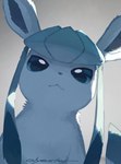 ambiguous_gender blue_body blue_eyes blue_fur feral fur looking_at_viewer solo tail olyester nintendo pokemon eeveelution generation_4_pokemon glaceon pokemon_(species) 2025 signature