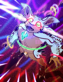 4_ears abdl abstract_background anthro arm_feathers arm_tuft balls black_tongue blue_body blue_feathers blue_fur chastity_cage chastity_device cum_through_chastity cum_while_chaste feathered_wings feathers fur genitals green_eyes grey_balls grey_body grey_fur male male_anthro motion_lines multi_ear nude open_mouth pacifier shoulder_tuft solo standing tongue tuft unusual_eyes wearing_chastity_cage wearing_chastity_device wings yellow_eyes 0ct0m0n0 avali hi_res