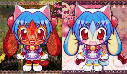 blood blue_body bodily_fluids chibi clothing dress female floppy_ears gore kemono maid_uniform paws skinned solo uniform alunka cheri_(alunka) domestic_cat felid feline felis humanoid hybrid lagomorph leporid mammal rabbit