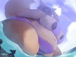 anthro areola areola_slip beach belly below_subject big_areola big_belly big_breasts big_butt bikini breasts brown_body brown_fur butt cleavage clothed clothing detailed_background eyes_closed female fur half_naked happy huge_areola huge_belly huge_breasts huge_thighs hyper hyper_belly hyper_breasts macro morbidly_obese morbidly_obese_anthro morbidly_obese_female nipple_outline nipples obese obese_anthro obese_female open_mouth overweight overweight_anthro overweight_female sea seaside smile solo sunny swimwear thick_thighs tight_bra tight_clothing topwear towering two-piece_swimsuit underwear water wide_hips maxine-dragon-787 nintendo pokemon eevee generation_1_pokemon mammal pokemon_(species) 4:3