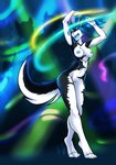 anthro breasts dancing female glowstick glowsticking inside lights nipples nude party rave solo fyrephase keisha_makainn alana_snowfleet_(jacikirah) canid canine canis domestic_dog husky mammal nordic_sled_dog spitz digital_media_(artwork) hi_res shaded