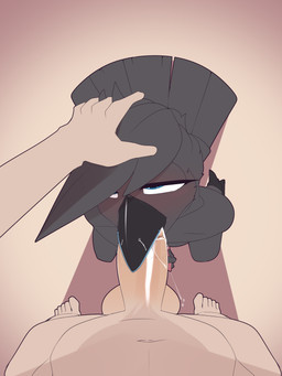 anthro atlas_(oc) balls beak_sheath bodily_fluids cum cum_from_nose cum_in_mouth cum_in_nose cum_inside dental_dam duo erection feathers fellatio genital_fluids genitals hair male male/male male_penetrated male_penetrating nude open_mouth oral oral_penetration penetration penile penis sex sexual_barrier_device sexual_dental_dam simple_background chapaevv fan_character avian bird corvid corvus_(genus) crow oscine passerine 3:4 absurd_res digital_media_(artwork) hi_res