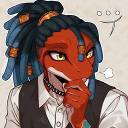 accessory anthro black_hair blouse blue_hair close-up clothing countershading dreadlocks hair hair_accessory hairband jewelry male multicolored_body multicolored_hair necklace orange_body shirt solo topwear vest white_body yellow_eyes niners_(artist) toky_lin amphibian frog tomato_frog 1:1 hi_res portrait