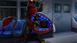 ambiguous_fluids anthro blue_internal duo golden_claws horn internal male male/male metro oral_vore organs public_transportation sitting standing stomach subway train vehicle vore x-ray_view yellow_horn lilo_pino mythology gg_(warmly) spyqc_(spyqc1) domestic_cat dragon felid feline felis mammal mythological_creature mythological_scalie scalie animated hi_res no_sound webm