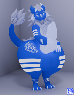 anthro balls big_balls big_butt big_penis blue_balls blue_body blue_eyes bodily_fluids butt fur genital_fluids genitals hand_on_leg hand_on_thigh holding_penis huge_balls huge_butt huge_penis huge_thighs knot knotted_penis leaking_precum looking_at_viewer male pear-shaped_figure penis precum simple_background solo thick_thighs white_penis wide_hips blueberrybesuru mythology mulberry_(blueberrybesuru) dragon furred_dragon furred_scalie mythological_creature mythological_scalie scalie wickerbeast 3d_(artwork) blender_(artwork) blender_cycles_(artwork) digital_media_(artwork) hi_res