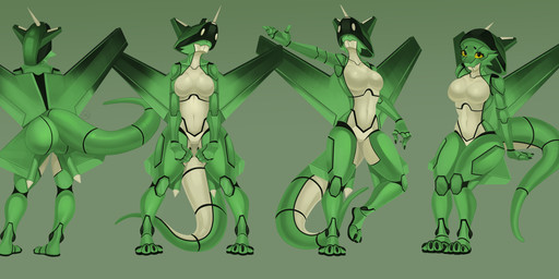 aircraft airplane big_breasts breasts featureless_breasts featureless_crotch female machine multiple_poses navel non-mammal_breasts non-mammal_navel pose vehicle snorlaxk flurp hybrid kobold robot scalie absurd_res hi_res model_sheet
