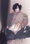 anthro arms_tied ball_gag bdsm big_penis black_hair bondage bound clothing duo faceless_character faceless_female female footwear fur gag gagged genital_piercing genitals hair hands_behind_back high_heels humanoid_genitalia humanoid_penis male male/female male_focus muzzle_(object) muzzle_gag muzzled penis penis_piercing piercing restraints rope rope_bondage rope_harness shoes spread_legs spreading submissive submissive_anthro submissive_male sweater topwear white_body white_fur milkbearbunny bunny_(milkbearbunny) bear mammal hi_res