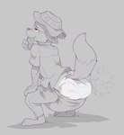 anthro blush bodily_fluids diaper drooling feces male pooping saliva soiled_diaper soiling soiling_diaper solo sucking thumb_suck unclean_diaper used_diaper bubblepuppers disney zootopia nick_wilde canid canine fox mammal hi_res