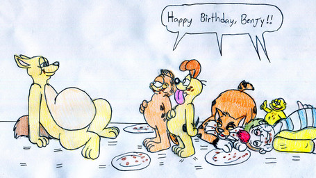 3_toes 4_fingers anthro arm_support arm_tuft ass_up backward_arm_support belly big_belly biped black_eyebrows black_nose black_spots black_stripes bloated blue_bottomwear blue_clothing blue_shorts bottomwear breath brown_ears brown_tail cheek_tuft chest_tuft chin_tuft clothed clothed_human clothed_male clothing crumbs dialogue ears_back empty_plate eye_contact eyebrows facial_tuft feet feral fingers fur gloves_(marking) gluttony group hair half-closed_eyes hand_on_bed hand_on_own_belly happy_birthday head_tuft holding_own_belly humanoid_heel jacket leg_markings looking_at_another lying male markings messy morbidly_obese morbidly_obese_anthro morbidly_obese_feral morbidly_obese_humanoid morbidly_obese_male multicolored_body multicolored_fur multicolored_hair narrowed_eyes nude nude_anthro nude_male obese obese_anthro obese_feral obese_humanoid obese_male on_back on_front open_mouth orange_body orange_fur overweight overweight_anthro overweight_feral overweight_humanoid overweight_male panting pattern_clothing pattern_shirt pattern_topwear paws pencil_(object) pink_inner_ear pink_nose pivoted_ears plantigrade plate raised_tail scut_tail shirt short_tail shorts shoulder_tuft simple_background sitting size_difference sky small_tail smaller_humanoid smile smiling_at_another smug smug_expression smug_eyes smug_face smug_grin socks_(marking) speech_bubble spots standing striped_body striped_clothing striped_fur striped_markings striped_shirt striped_tail striped_topwear stripes tail tail_markings text thick_eyebrows toes tongue tongue_out toony topless topless_humanoid topwear tuft two_tone_body two_tone_fur weight_gain whiskers white_background white_belly white_body white_feet white_fur white_hands white_sclera white_skin wide_hips yellow_body yellow_clothing yellow_fur yellow_jacket_(clothing) yellow_sclera yellow_sky yellow_topwear jose-ramiro adventures_from_the_book_of_virtues garbage_pail_kids garfield_(series) mister_bogus_(series) pbs benjy_benjamin_(ninelivescavecat) garfield_the_cat mister_bogus odie_the_dog socrates_the_bobcat split_kit_(garbage_pail_kids) beagle bobcat canid canine canis domestic_cat domestic_dog felid feline felis human humanoid hunting_dog jackal lynx mammal scent_hound tabby_cat 16:9 2022 colored colored_sketch crossover english_text graphite_(artwork) sketch traditional_media_(artwork) widescreen