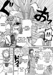 anthro black_and_white canid canine canis chest_tuft clothing comic cotton_(artist) dialogue domestic_dog english_text felid female fukuzawa fur greyscale lion male mammal monochrome nitobe pantherine profanity text tooboe_bookmark tuft wolf