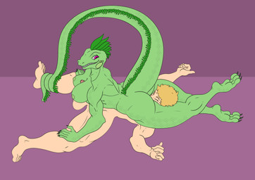 69_position anthro athletic athletic_female big_butt breast_play breasts butt claws cunnilingus dominant dominant_anthro dominant_female duo female green_body headscissor male male/female mohawk muscular muscular_female nude oral pinned pinned_to_ground sex tail tail_coil thick_tail thick_thighs titfuck vaginal wrestling norsuiso blonde_haired_crotch_sniffer human iguana iguanid lizard mammal reptile scalie absurd_res hi_res