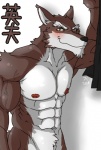 2014 abs anthro biceps big_muscles black_nose blush brown_fur canine fur hentist hideo_katashi looking_at_viewer male mammal muscles nipples pecs plain_background pose smile solo standing vein white_fur wolf
Rating: Questionable
Score: 2
User: MJ1988
Date: March 01, 2014