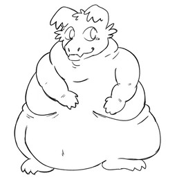 anthro byalb male obese obese_anthro obese_male overweight overweight_anthro overweight_male solo shiftiys mythology canie canid canine canis domestic_dog dragon mammal mythological_creature mythological_scalie scalie monochrome