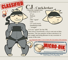 accessory anthro biped bodysuit clothing flaccid genitals headband male penis skinsuit small_penis solo stubble tan_body text tight_clothing dihcore konami metal_gear cj_(awakecore) domestic_cat felid feline felis mammal english_text impact_(font) model_sheet