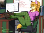 anthro clothed clothing female fully_clothed text velicity_kino dressari ckom canid canine fox mammal 4:3 absurd_res english_text hi_res story tagme