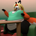 anthro belly breasts burger burping butt clothing eating female food furniture morbidly_obese obese overweight sofa solo platygon canid canine fox mammal 1:1 3d_(artwork) animated digital_media_(artwork) hi_res no_sound short_playtime webm