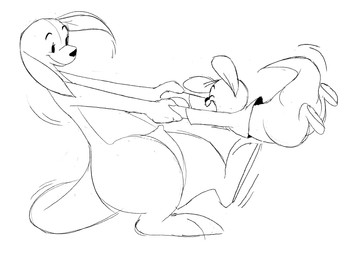 ambiguous_gender anthro biped black_nose closed_smile duo eyebrows eyelashes eyes_closed female looking_at_another motion_lines mouth_closed open_mouth open_smile smile spinning tail yarharcannon disney winnie_the_pooh_(franchise) kanga roo_(winnie_the_pooh) kangaroo macropod mammal marsupial 2025 hi_res monochrome male_(lore) mother_(lore) mother_and_child_(lore) mother_and_son_(lore) parent_(lore) parent_and_child_(lore) parent_and_son_(lore) son_(lore)