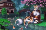 anthro asian_clothing biped breasts bridge building clothing detailed_background east_asian_clothing exposed female feral fish_pond group house humor japanese_clothing kimono koi_pond mottled nature outside petals piebald plant pond pun sitting solo_focus tail tail_tuft tree tuft visual_pun vivarium water wood thea asian_mythology east_asian_mythology mythology mandakatt ambient_fish ambient_sealife amur_carp calico_cat carp cyprinid cypriniform domestic_cat dragon eastern_dragon felid feline felis fish hybrid koi mammal marine mythological_creature mythological_scalie scalie typical_carp digital_media_(artwork) full-length_portrait portrait