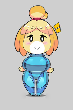 :> anthro big_breasts black_eyes black_nose blonde_hair blush breasts chibi cosplay curvy_figure eyebrow_through_hair eyebrows female fur grey_background hair huge_breasts looking_at_viewer shortstack simple_background smile solo standing tied_hair topknot translucent translucent_hair wide_hips yellow_body yellow_fur zero_suit dongitos animal_crossing metroid nintendo isabelle_(animal_crossing) canid canine canis domestic_dog mammal shih_tzu toy_dog 2:3 absurd_res hi_res