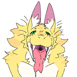 anthro apode bodily_fluids drooling forked_tongue fur green_eyes imminent_vore inner_ear_fluff legless male mouth_shot multicolored_body open_mouth saliva serpentine solo tongue tuft two_tone_body yellow_body yellow_fur reallycoollizard soot_(reallycoollizard) draconcopode felid mammal naga reptile scalie snake 1:1 hi_res